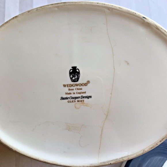 VTG RARE 1960s Susie Cooper Glen Mist Blue & Gray Poppies Oval Tea Pot~England - Picture 9 of 10